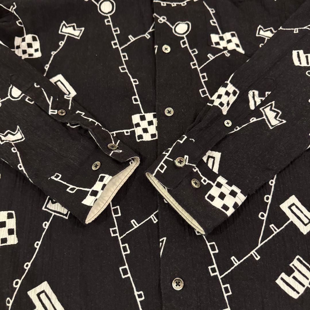 SOU・SOU ソウソウ高島縮 20/20 スタンドカラーシャツ/から草あそび