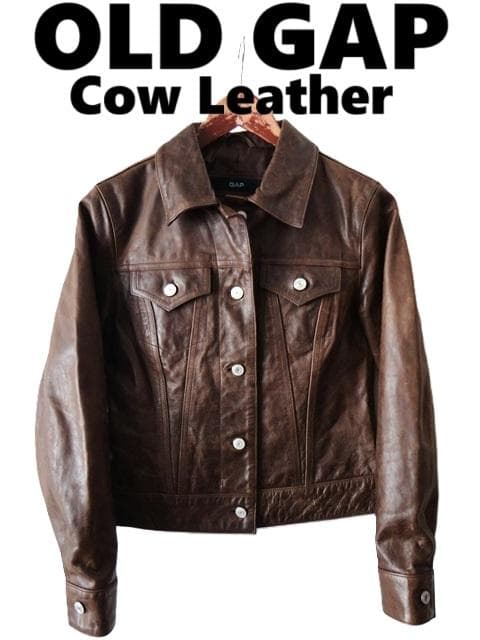 OLD GAP カウレザー トラッカージャケット/ジージャン/ライダース