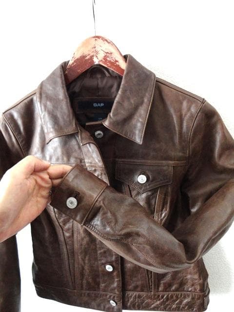 OLD GAP カウレザー トラッカージャケット/ジージャン/ライダース
