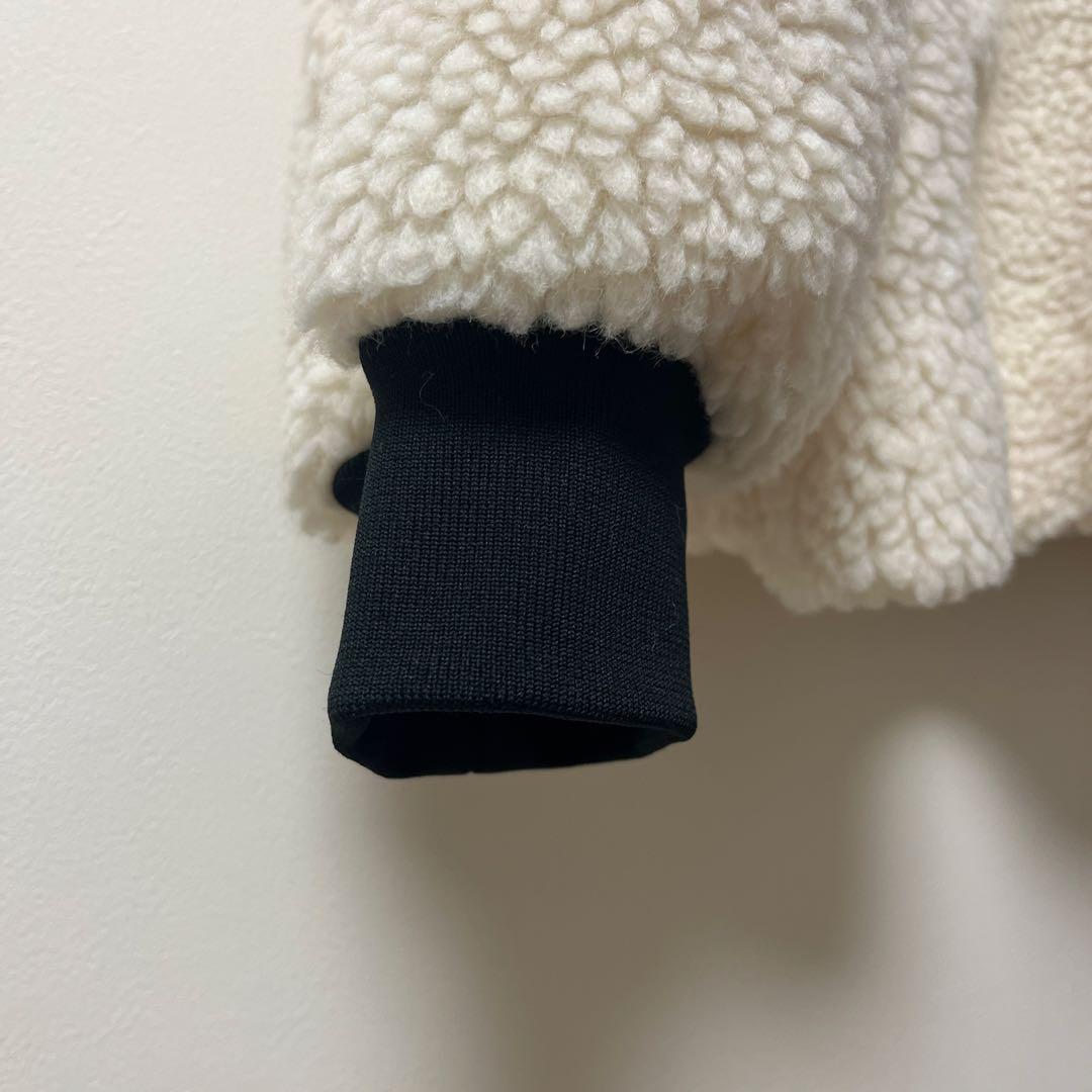 クルニ　アウター　ボアジャケット　ブルゾン　MA1　ウール　2　白系　金ジップ