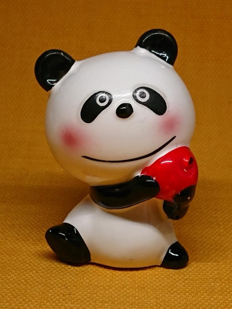 【美品】パンダ　陶器　手描き　人形　置物　インテリア　工芸品　美術品　A3323