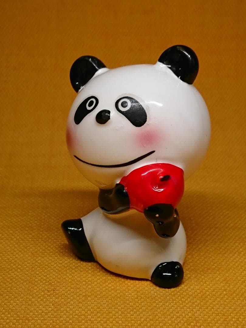 【美品】パンダ　陶器　手描き　人形　置物　インテリア　工芸品　美術品　A3323