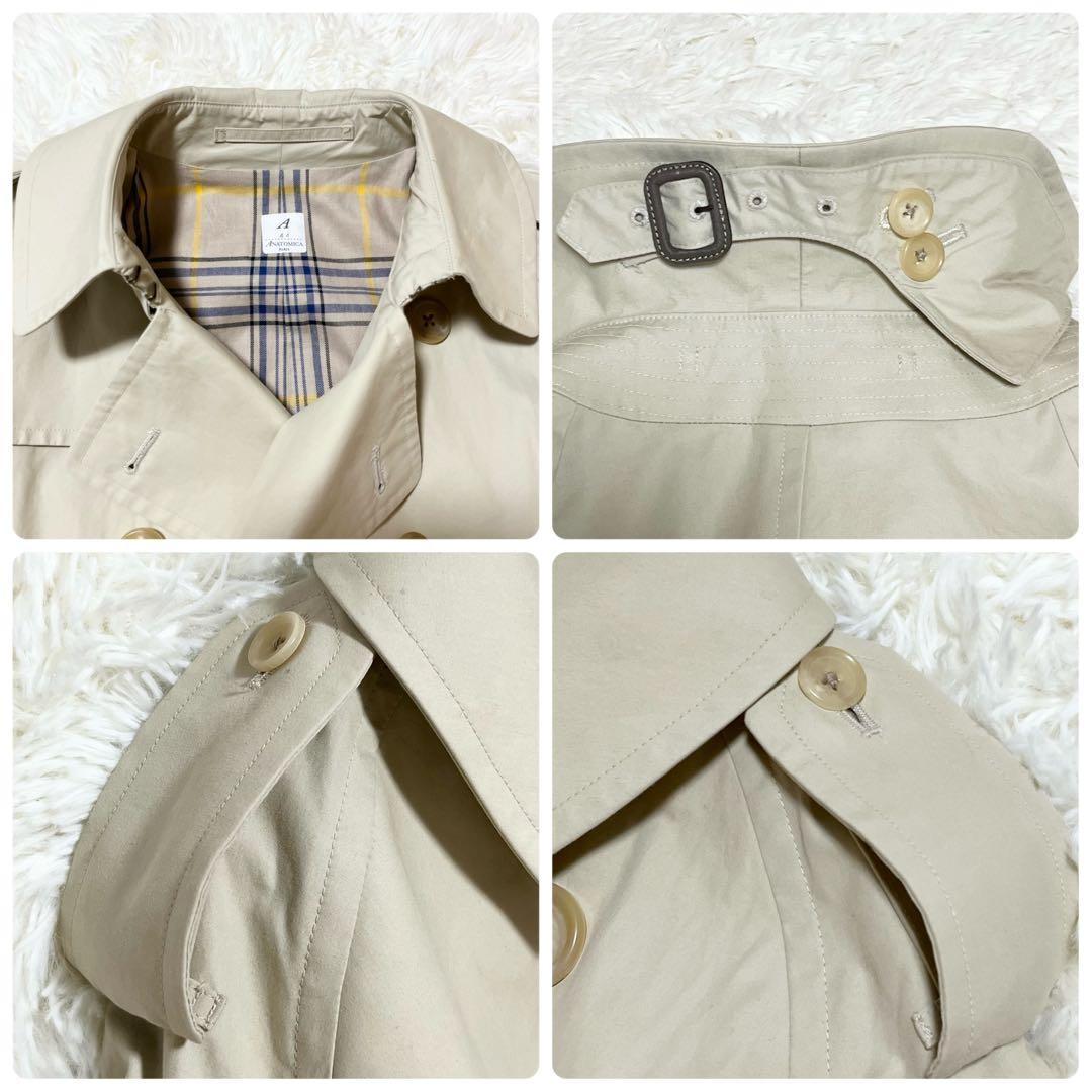 極美品 アナトミカ 一枚袖 ベンタイルトレンチコート 裏地チェック柄 44（M）