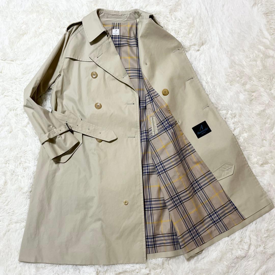 極美品 アナトミカ 一枚袖 ベンタイルトレンチコート 裏地チェック柄 44（M）