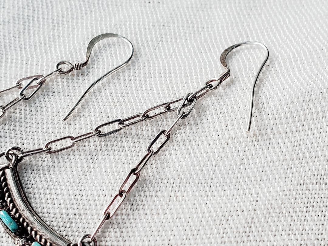 1980年代　インディアンジュエリー　ズニ族　ターコイズ　シルバー925 ピアス