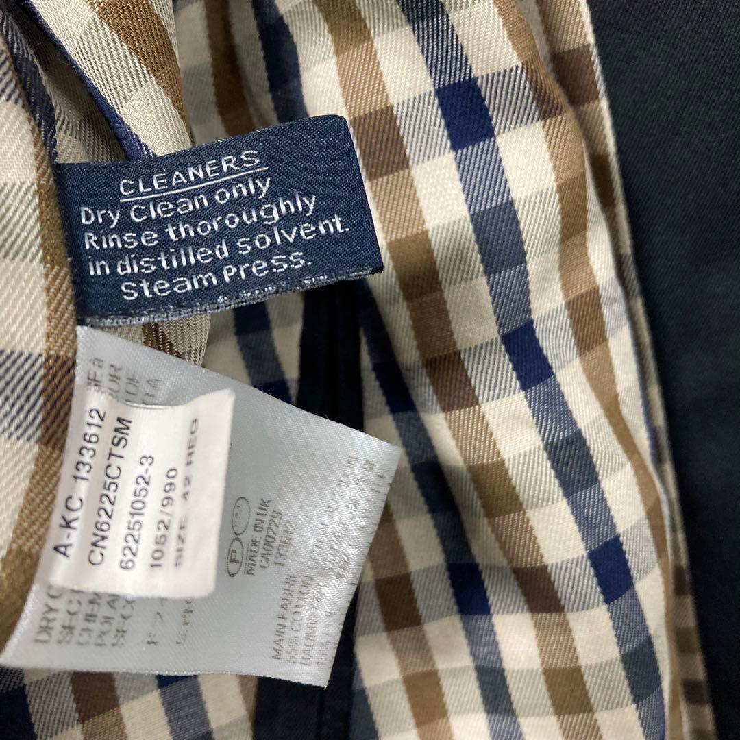 Aquascutum アクアスキュータム ダブル　トレンチコート 42 ブラック