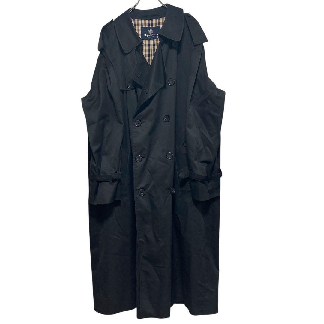 Aquascutum アクアスキュータム ダブル　トレンチコート 42 ブラック