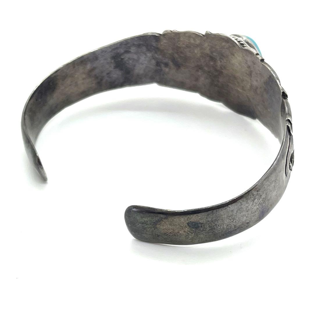 ●NAVAJO・ナバホ族●ターコイズ●アンティーク●シルバーバングル●925