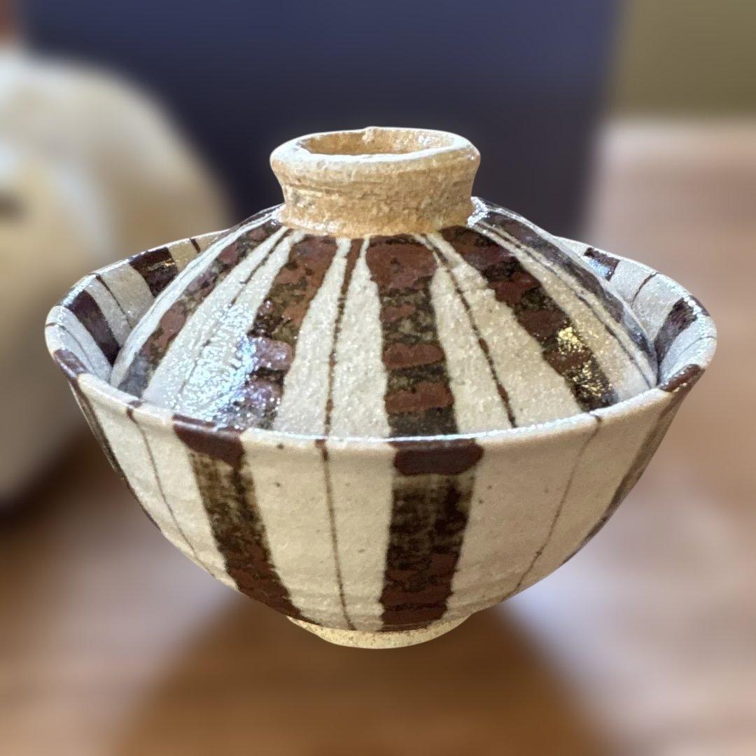 【新品】美濃焼　兵山窯　羽柴兵衛作　錆十草蓋碗　5個セット