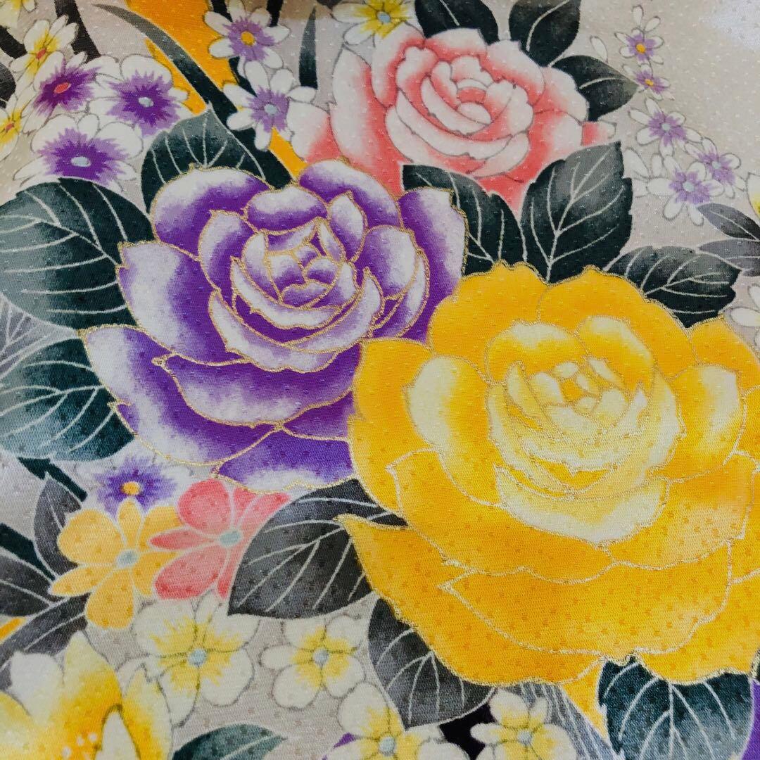 七五三 女子着物 7歳薔薇煌びやか際立つ‼️豪華絢爛薔薇刺繍金彩金箔完全フルセット