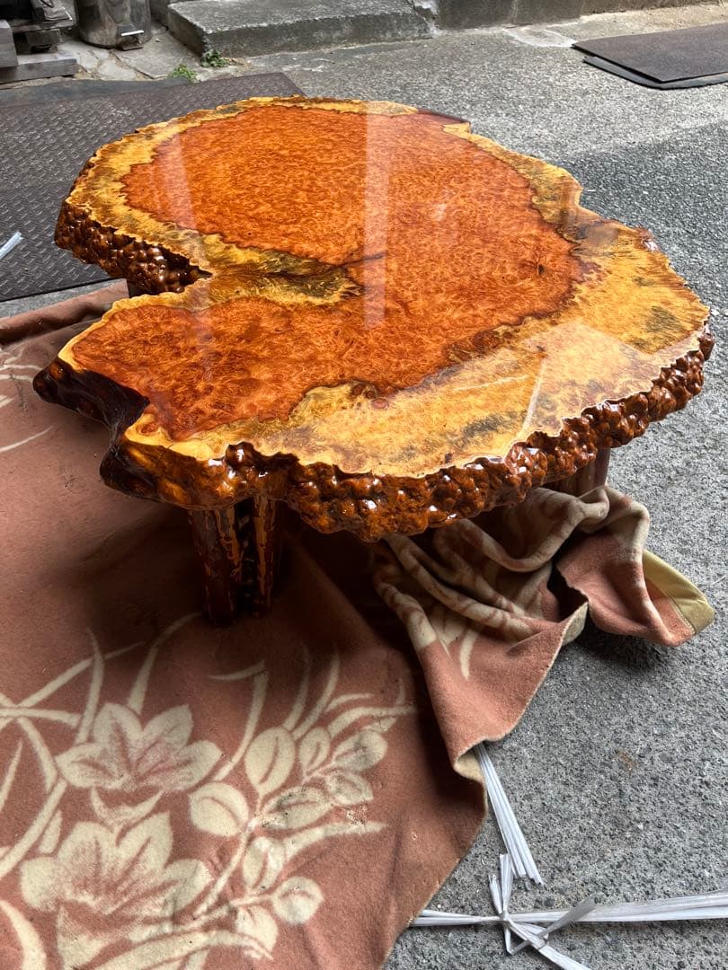 天然木の座卓　一枚板