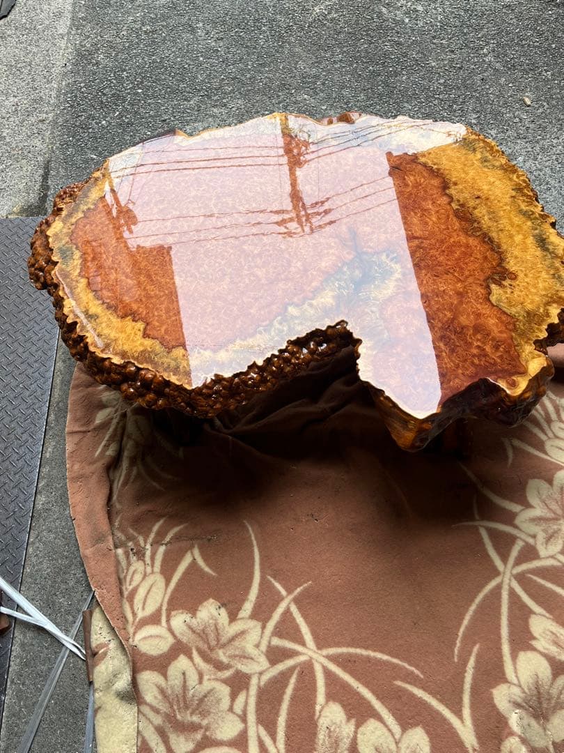 天然木の座卓　一枚板