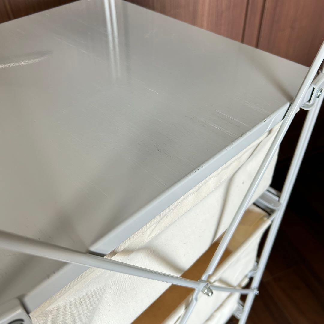 ま*ー様 無印良品　スチールユニット（帆布）バスケットセット シェルフ　グレー