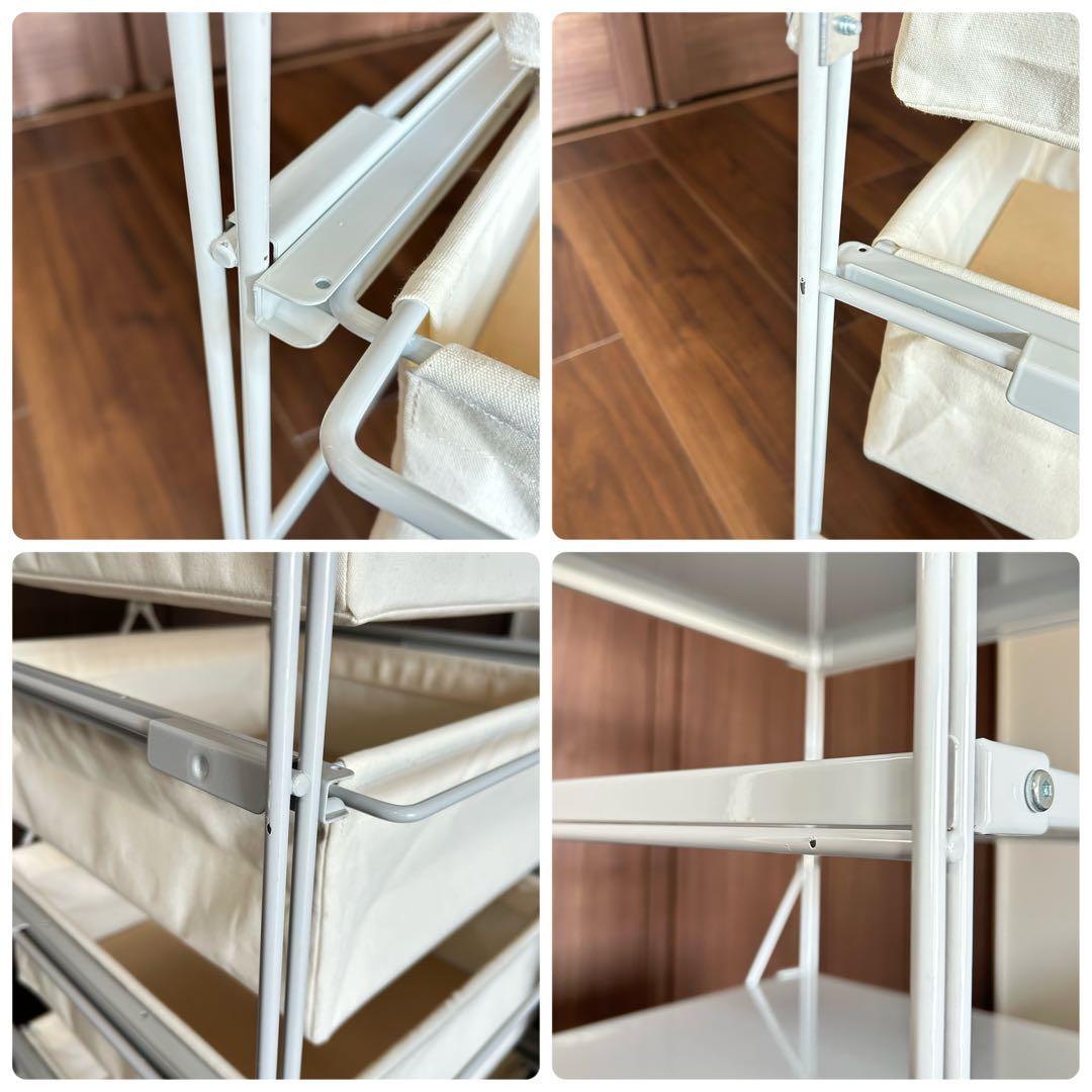 ま*ー様 無印良品　スチールユニット（帆布）バスケットセット シェルフ　グレー