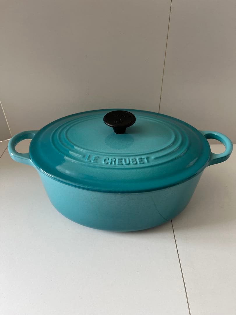 廃盤　限定色　ルクルーゼ　ココットオーバル　25cm カリビアンブルー