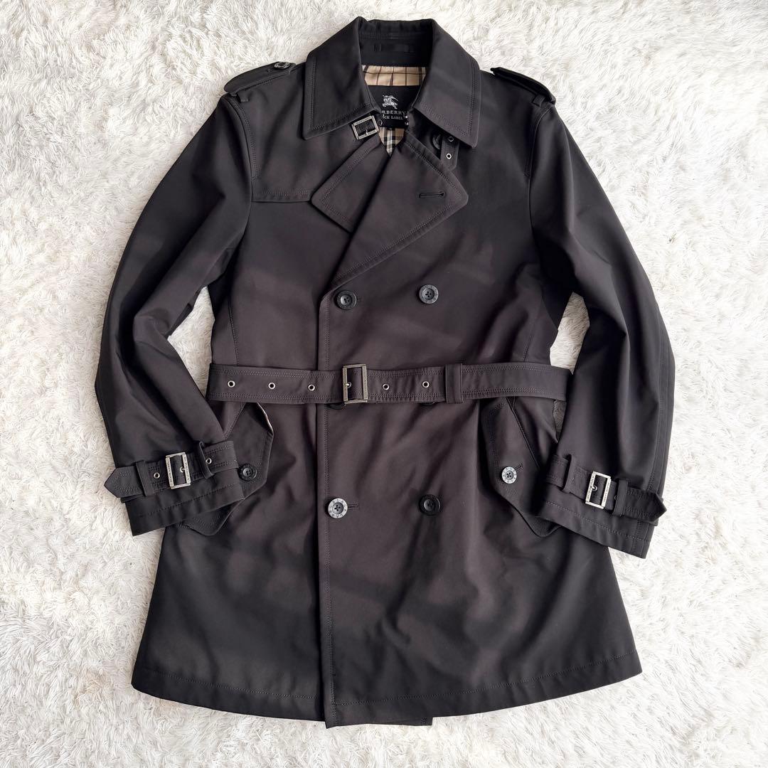 【極美品】希少 バーバリーブラックレーベル トレンチコート ノバチェック 黒 M