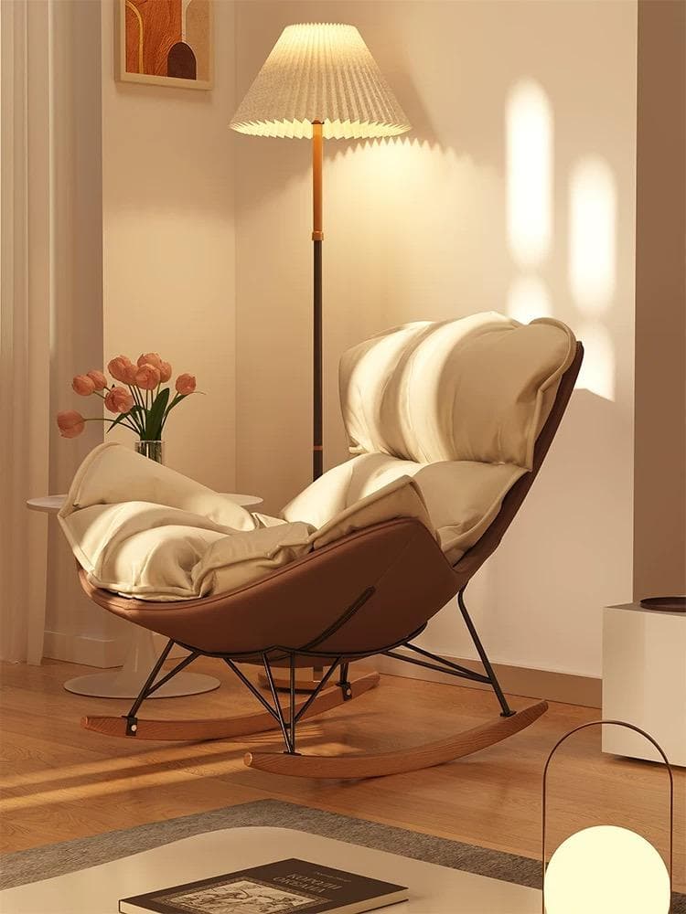 【お得】大人気ベージュ クッション付き ロッキングチェア 訳あり品SF15-07