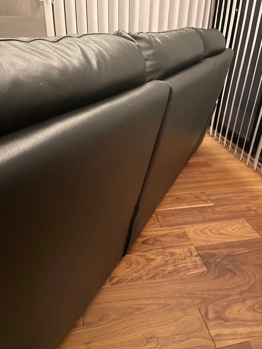 【値下げ】本革カウチソファ　ブラック