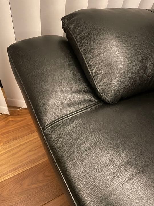 【値下げ】本革カウチソファ　ブラック