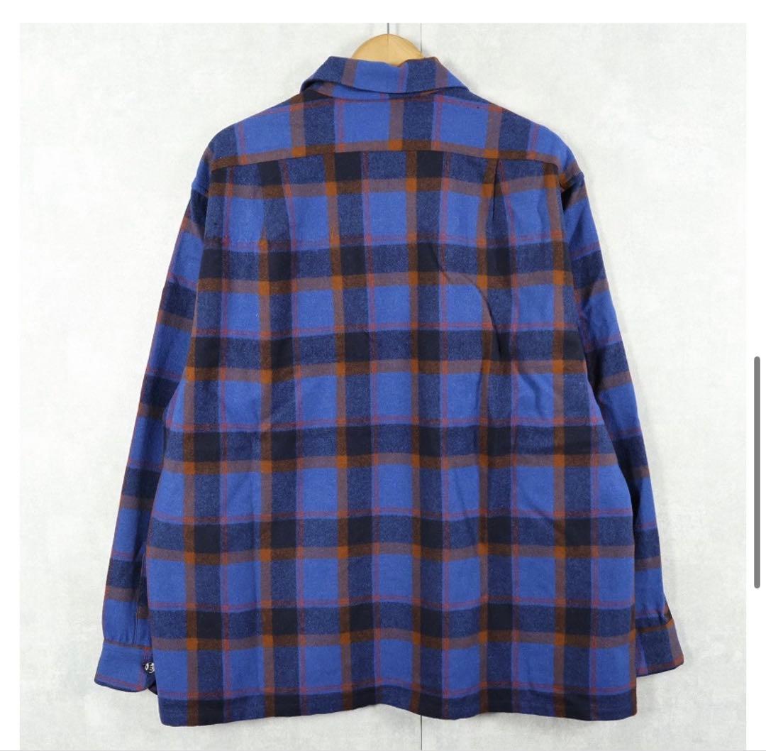 70's PENDLETON USA製 ウールオープンカラーシャツ XL
