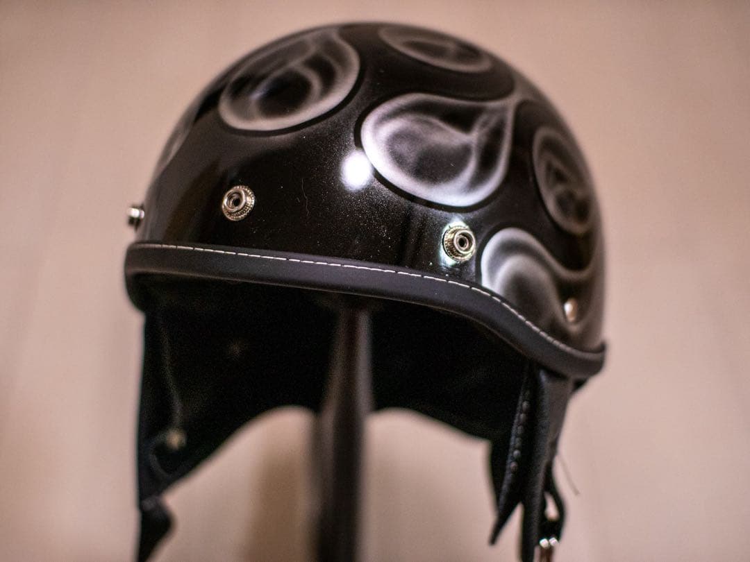 XXL 新品未使用　ポリヘル　ヘルメット バイク　黒シルバーフレア