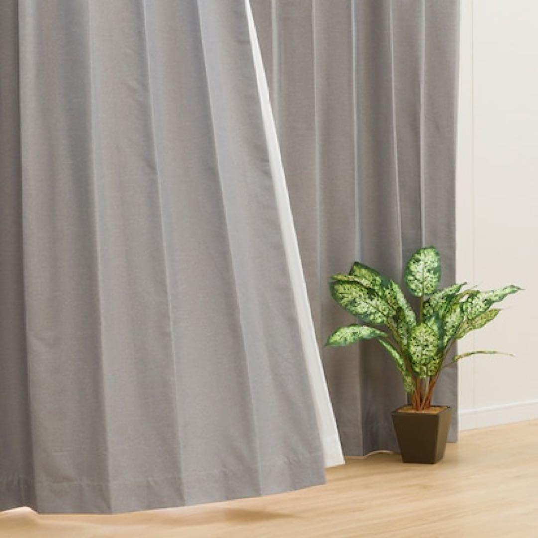 【美品】ニトリ　遮光カーテンレースカーテンセット（ブルーグレー）