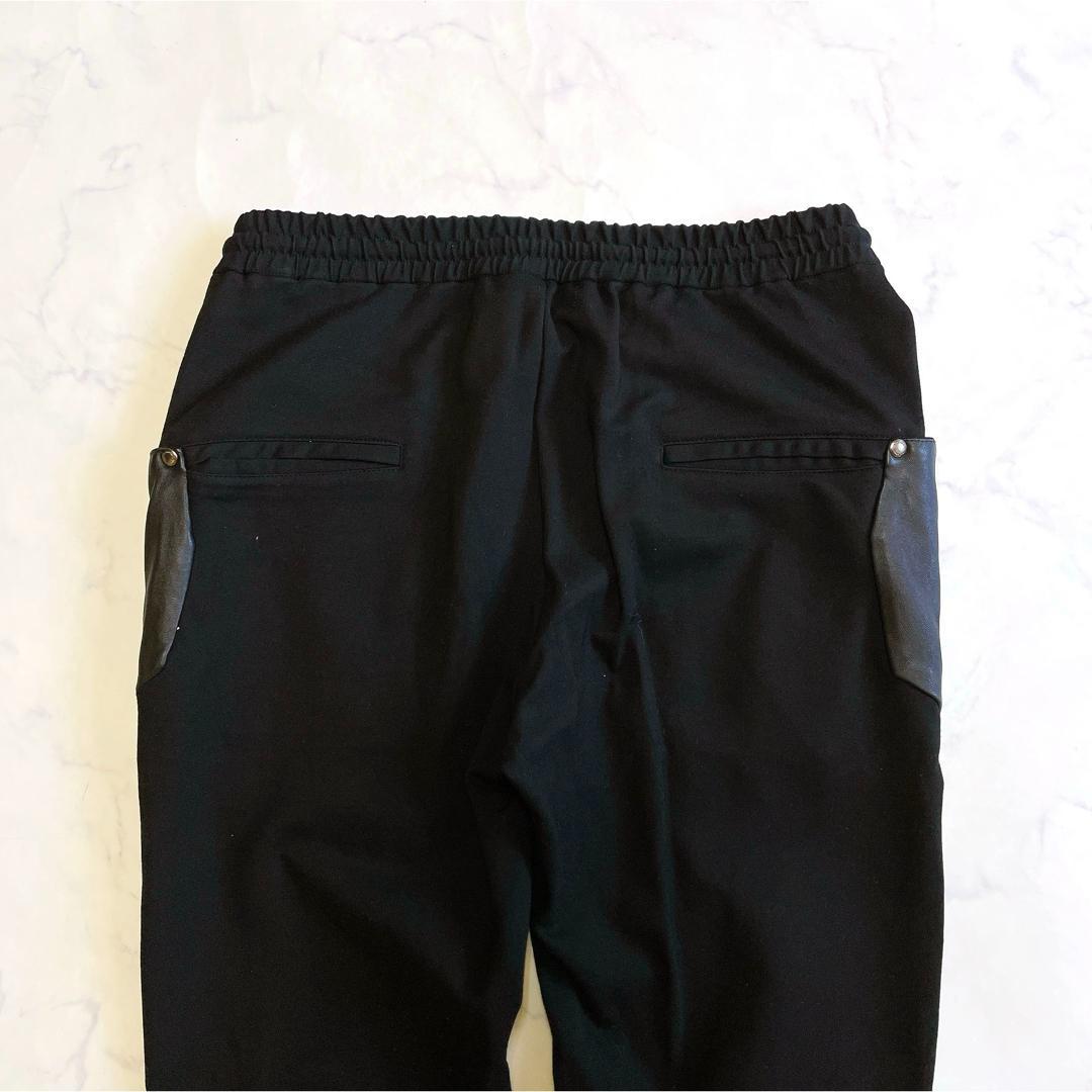 美品希少XL✨ウノピゥウノウグァーレトレ リラックス ジョガーパンツ 羊革 黒