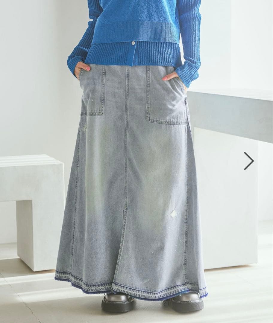 ニコアンド ［NKJ 2026SS］ スリットロングデニムスカート
