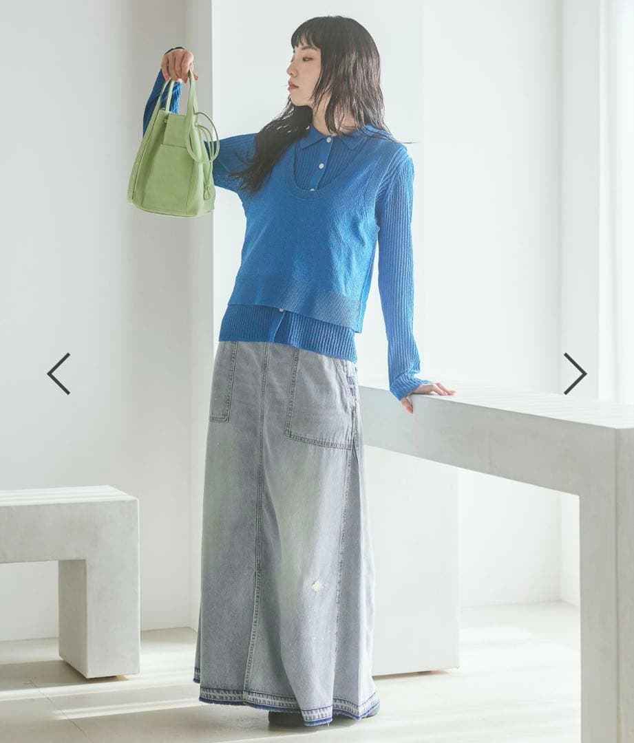 ニコアンド ［NKJ 2026SS］ スリットロングデニムスカート