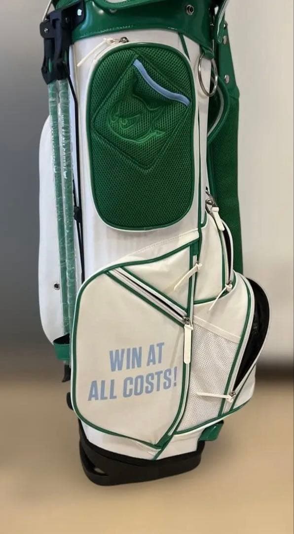 WAAC ゴルフキャディバッグ ホワイト/グリーン
