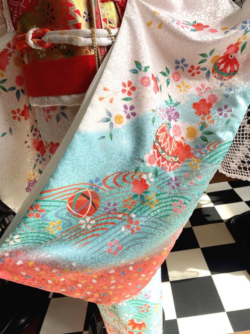 七五三 7歳様グラデーション着物セット