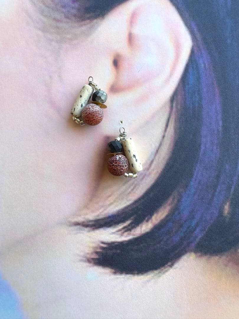 no.175 霜降りの倒木　胡麻塩陶器