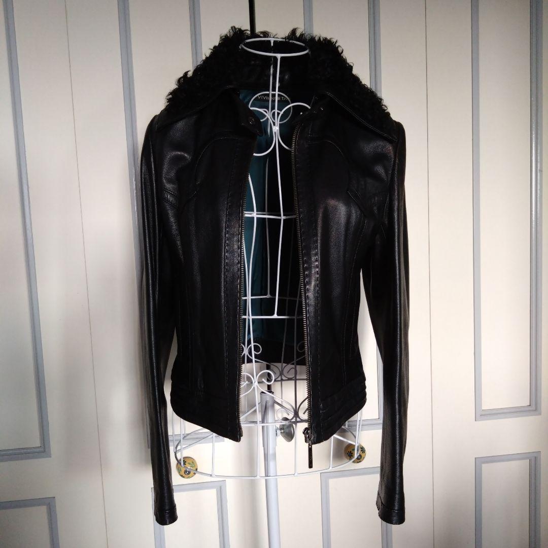 VIVIENNE TAM レザージャケット　本革　レザー　ドラゴン　ファー　S