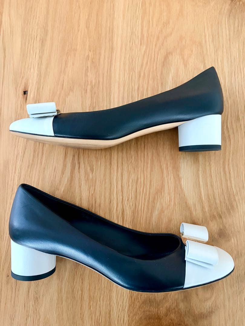 【美品】フェラガモ パンプス IVREA モノトーン 24cm