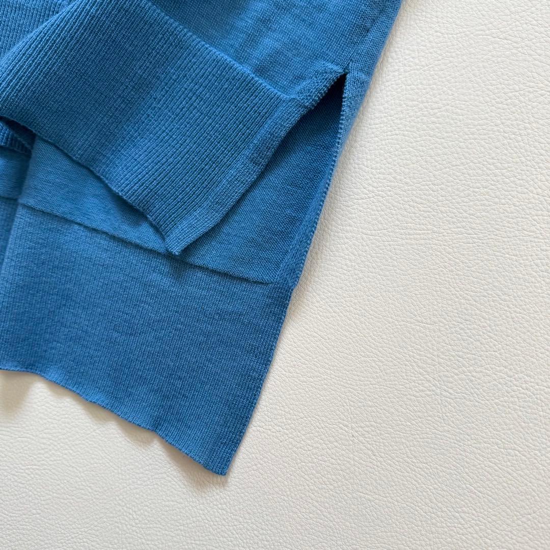 エンフォルド　ニット　ワイドシルエット　スリット　ゆったり　ライトブルー　38