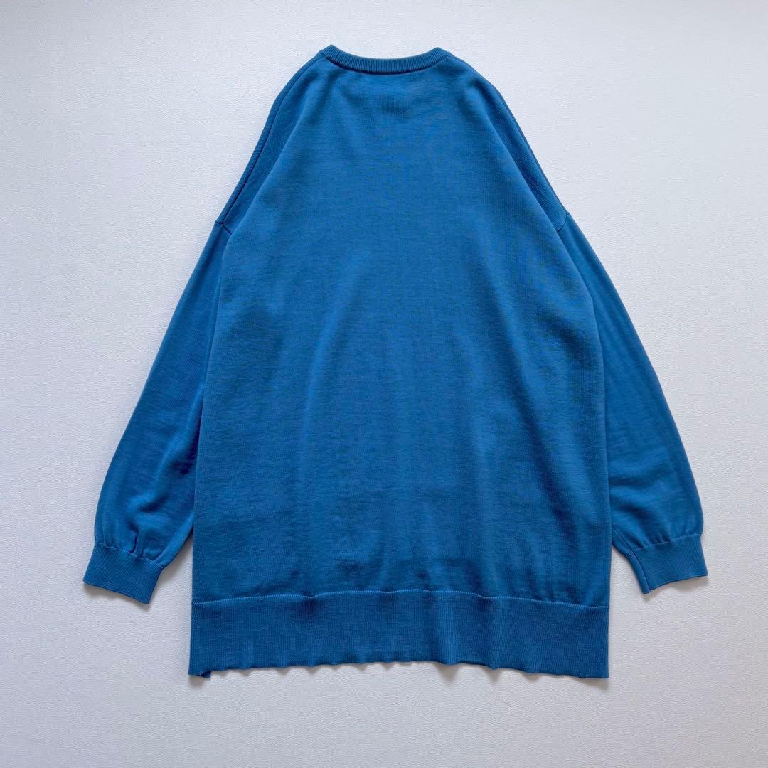 エンフォルド　ニット　ワイドシルエット　スリット　ゆったり　ライトブルー　38