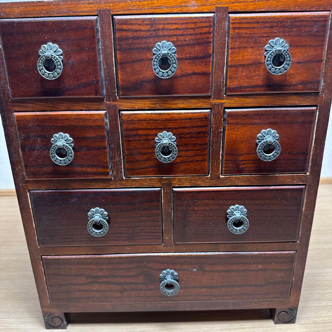 当時物 木製 チェスト 小物入れ 民芸家具 李朝 卓上チェスト