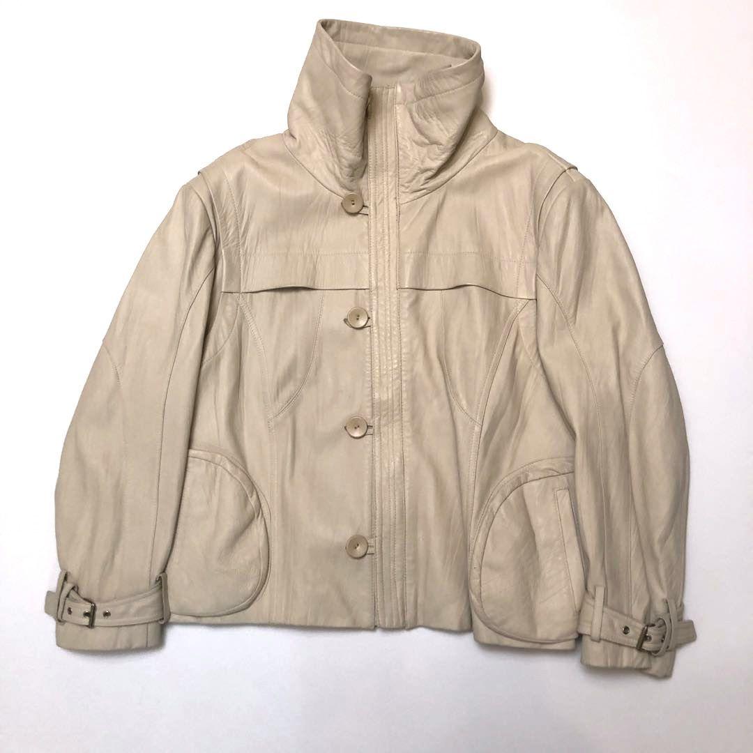 ★ノースビーチレザー★レザーブルゾン アイボリー ライダース