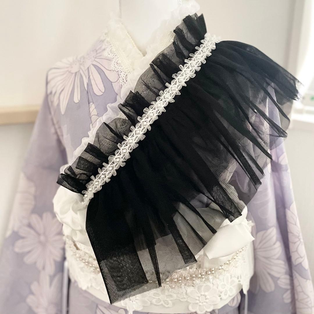 今流行りのショルダーレースフリルパール　成人式振袖　卒業式袴　浴衣着物　七五三