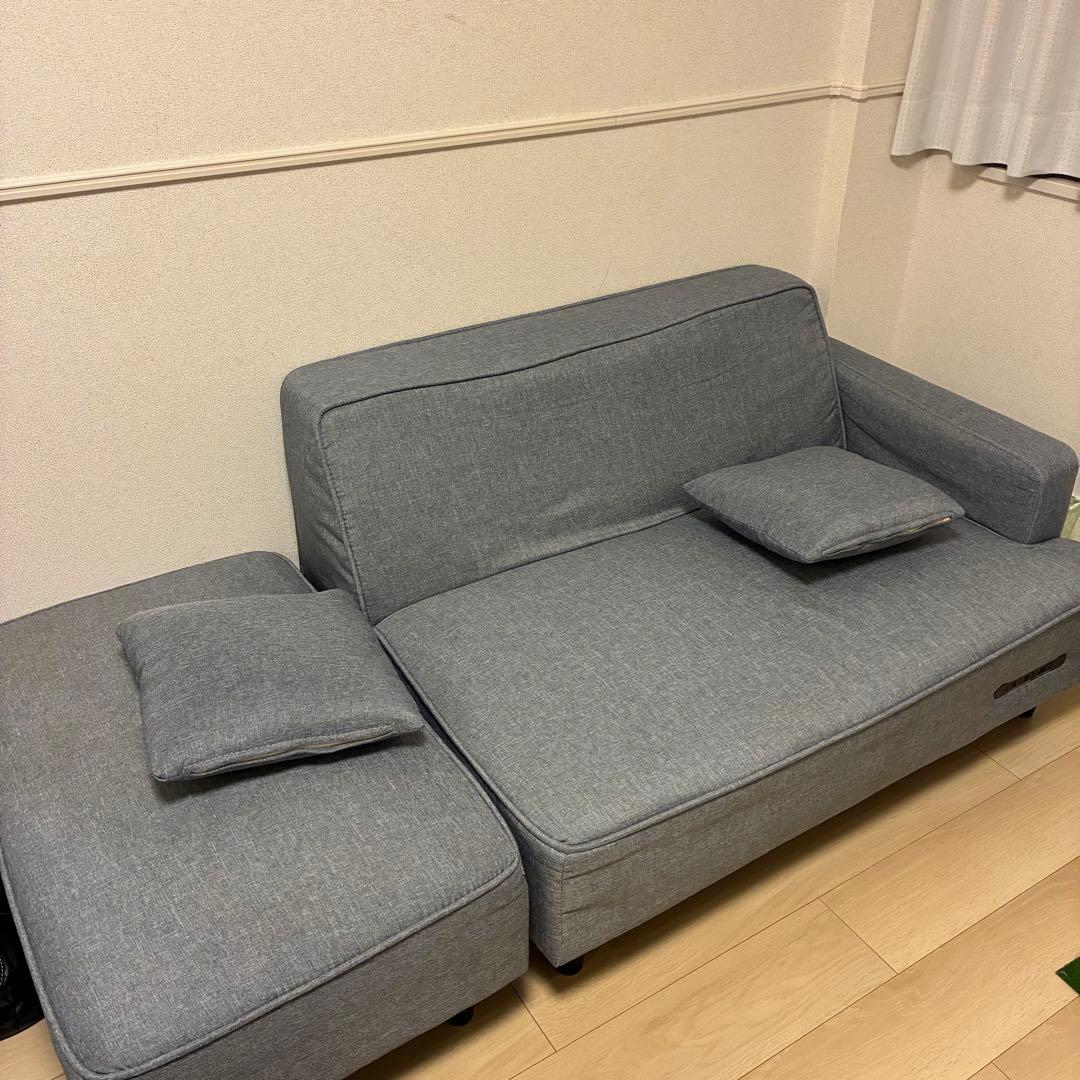 引き取り限定　2人掛けファブリックソファ