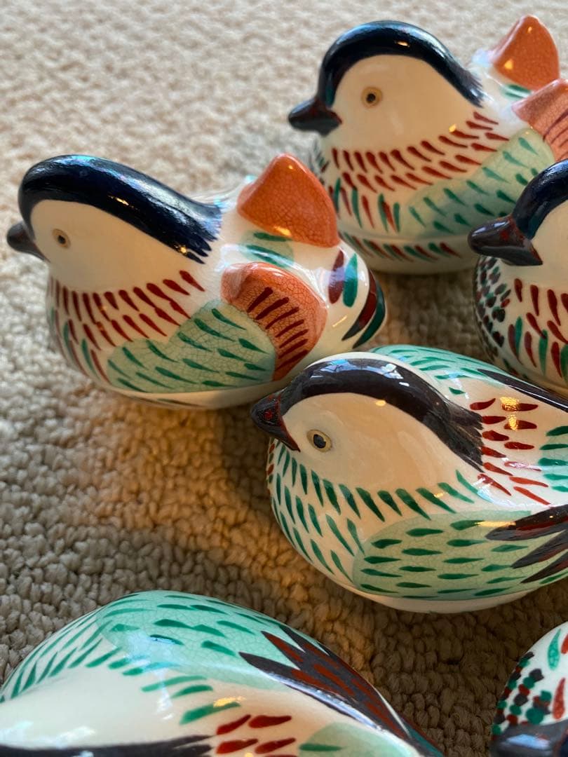 珍味入れ　仁清おしどり オス5客メス5客ペア珍味入れ合計10客(香合) 京焼