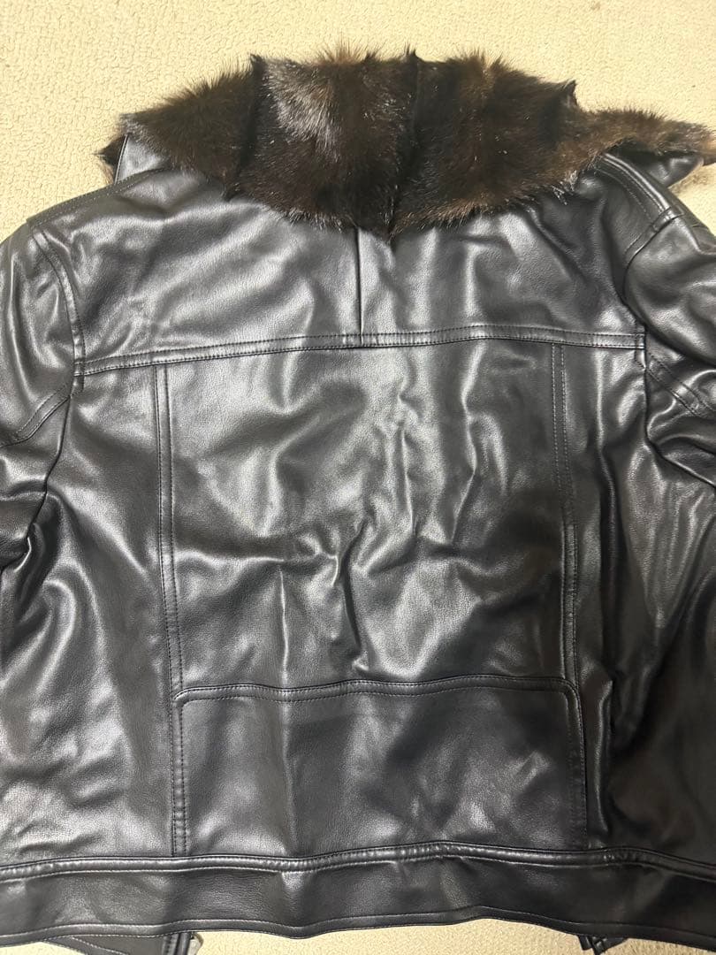 Yuki FOXEY NEW YORK ブラックレザーライダースジャケット