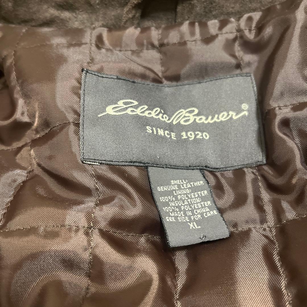 美品 Eddie Bauer スエード素材 ブルゾン ダークブラウン XL