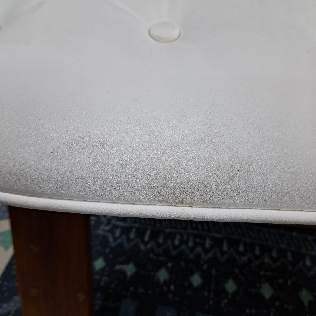 ♡アンティーク　象嵌 　金彩 オットマン チェア スツール 鞍型 白♡