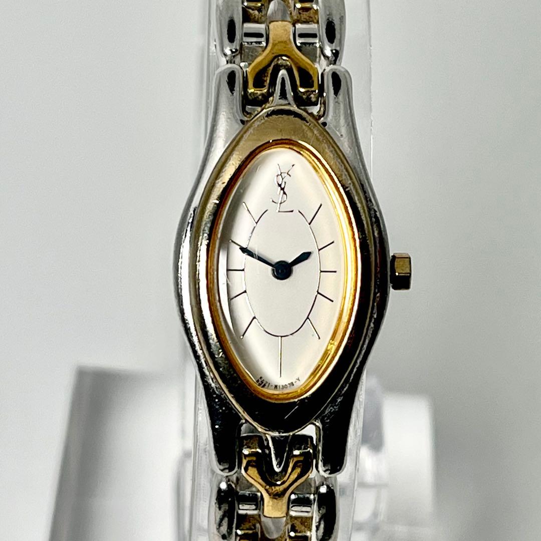 【稼働品】イヴサンローラン クォーツ 腕時計 コンビ 5421-H08314