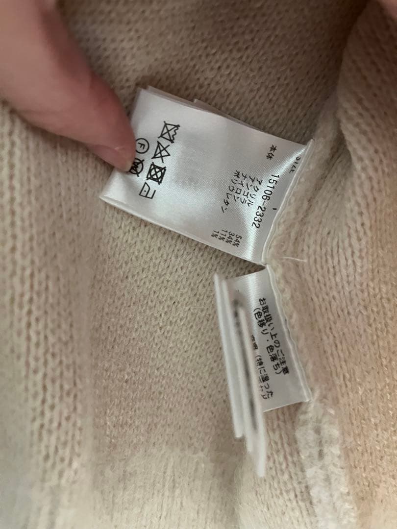 トップス clane BULKY SLEEVE ANGORA KNIT TOPS