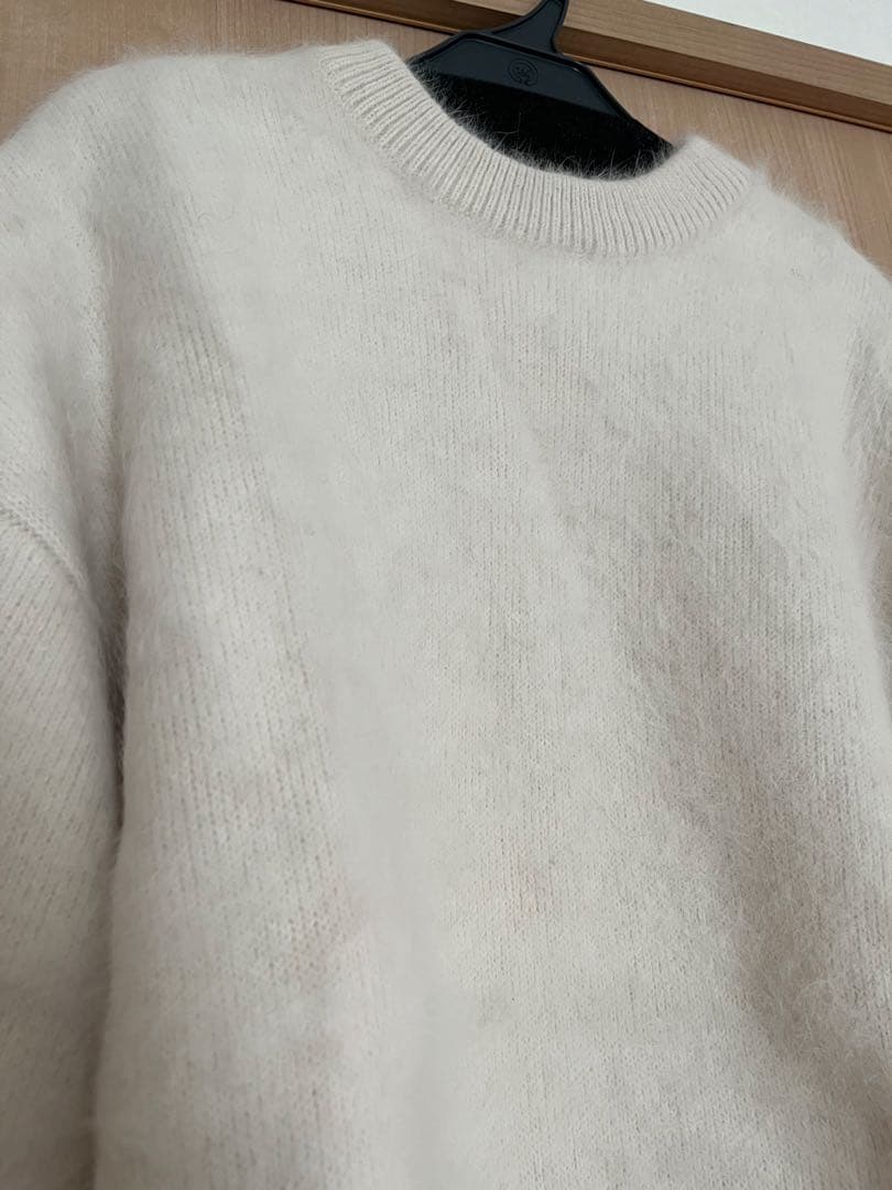 トップス clane BULKY SLEEVE ANGORA KNIT TOPS