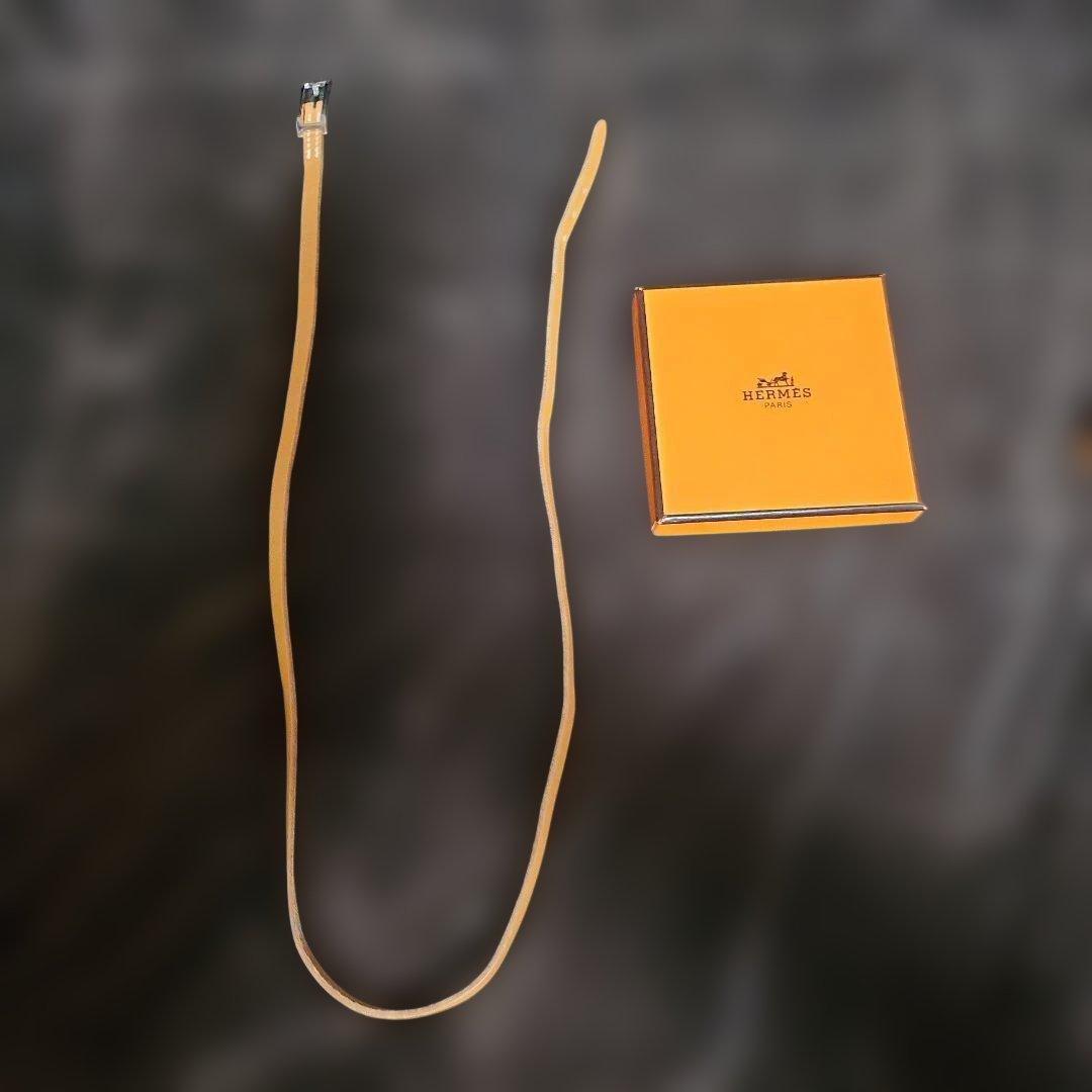 HERMES ブラウン レザー ブレスレット