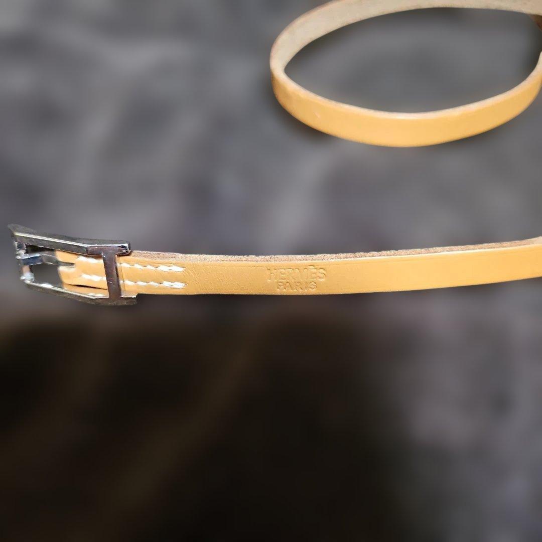 HERMES ブラウン レザー ブレスレット