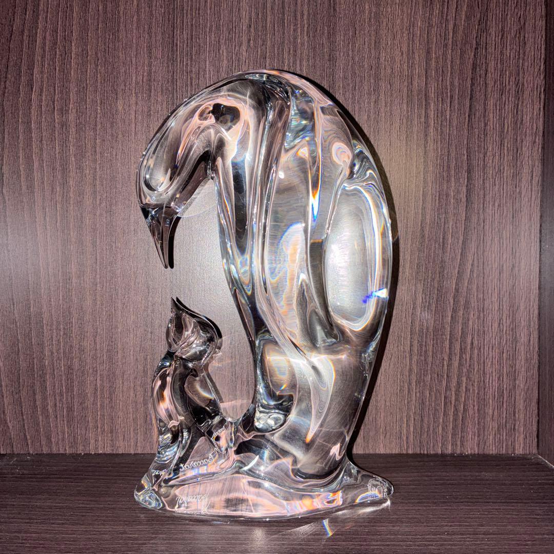 バカラ ペンギン　マザー＆ベイビー フィギュリン　置物　希少作品